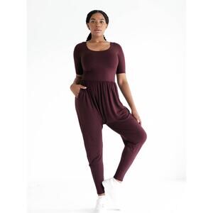 IMBODHI Plus Modal Eggplant Jumpsuit Plus Sz 3X